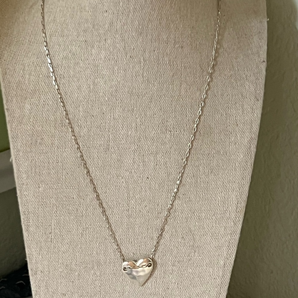 Lucky Brand Silver Heart Necklace Brnd New #Lucky7